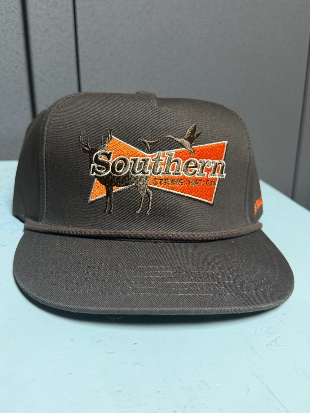 Southern String Hat Co. Logo Rope Trucker Hat - Brown with Orange